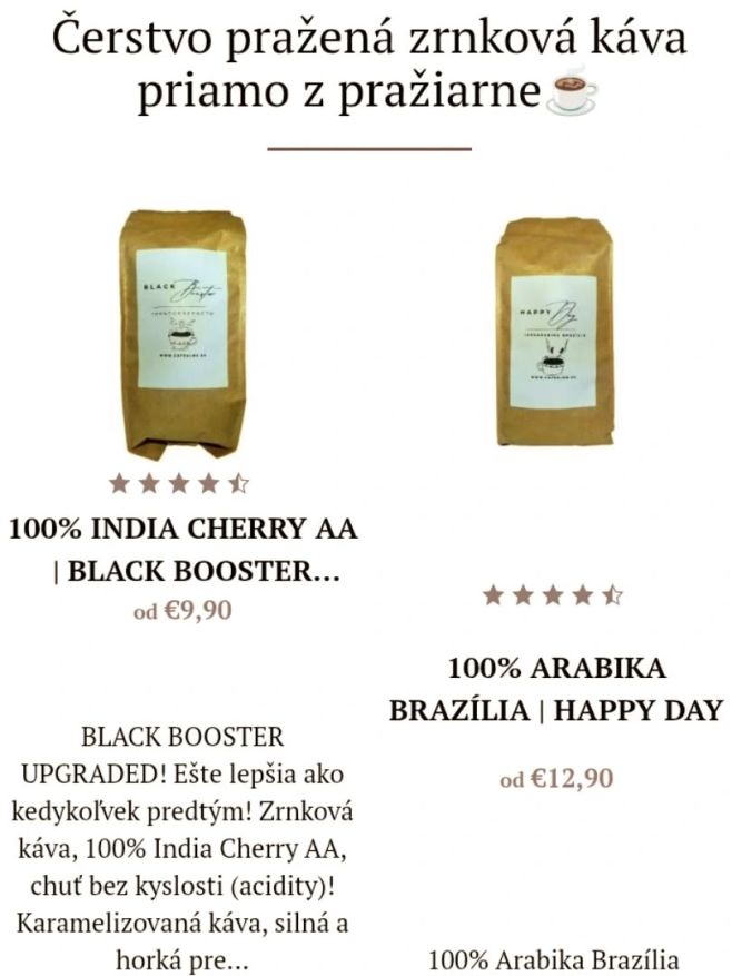 Našu čerstvo praženú kávičku si môžete objednať priamo v našom kávičkovom e-shope www.cafealma.sk. Tešíme sa na vašu...